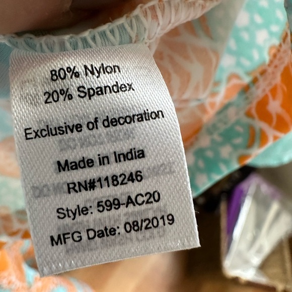 Cabana Life Women’s Wrap Romper L Blue Orange Long Sleeve Tassel Tie Boho Resort - Picture 9 of 10